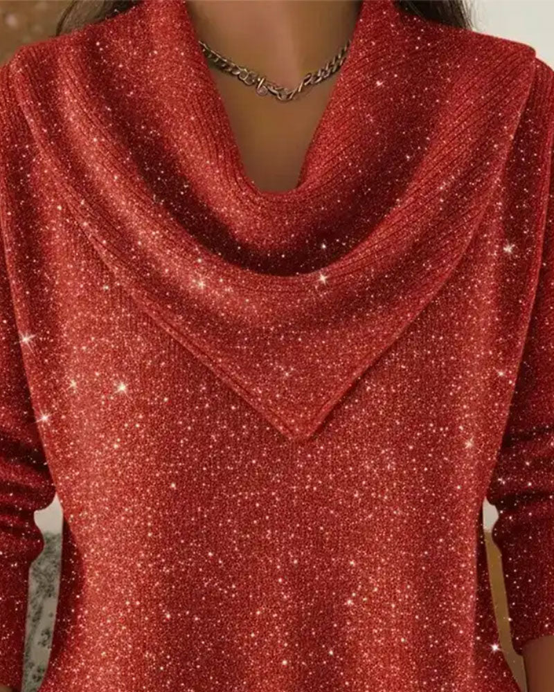 Mock Neck Casual Long Sleeve Pullover