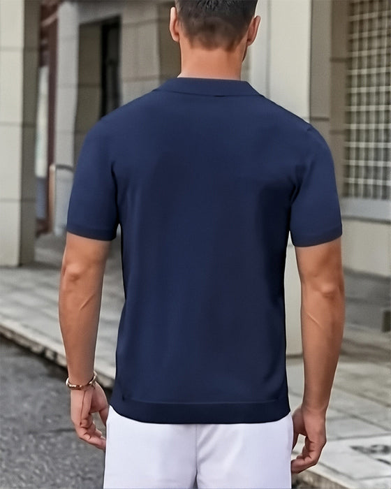 Hollow Out Knit Button Shirts