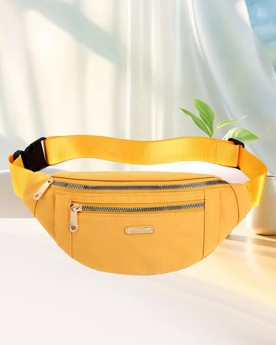 Simple solid color front shoulder bag