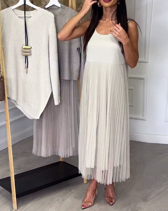 Crew Neck Irregular Pullover And Skirt Two-Piece Set