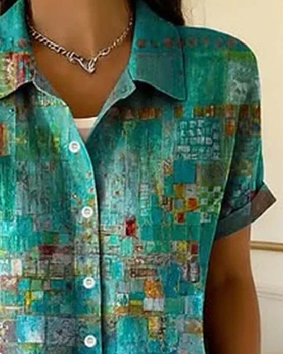 Plaid Contrast Design Shirt