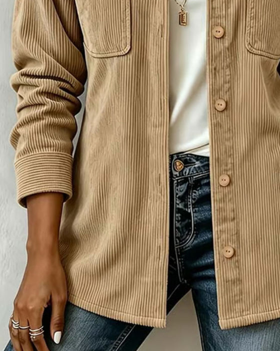 Long Sleeve Lapel Casual Shirt