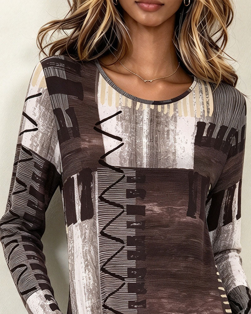 Round Neck Printed Dress