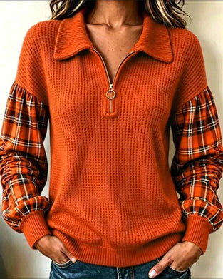 Long Sleeve Lapel Sweatshirt
