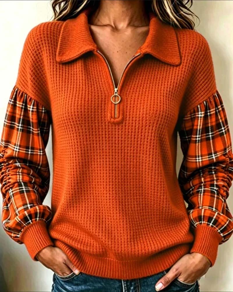 Long Sleeve Lapel Sweatshirt
