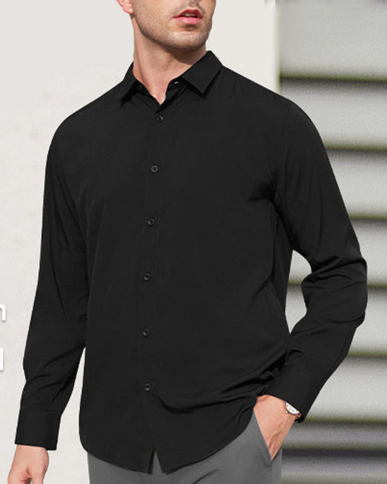 Men's Solid Long Sleeve Shirt