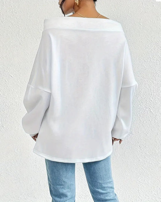 Fashion Solid Color Sweatshirt