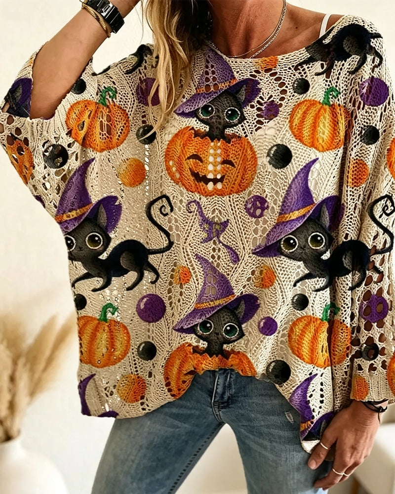 Round Neck Cutout Pullover