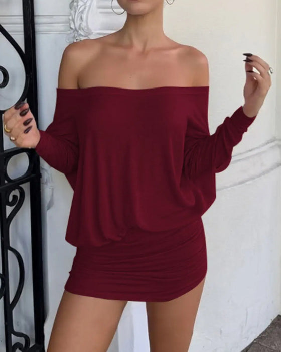 One-Shoulder Ruffled Bodycon Dress
