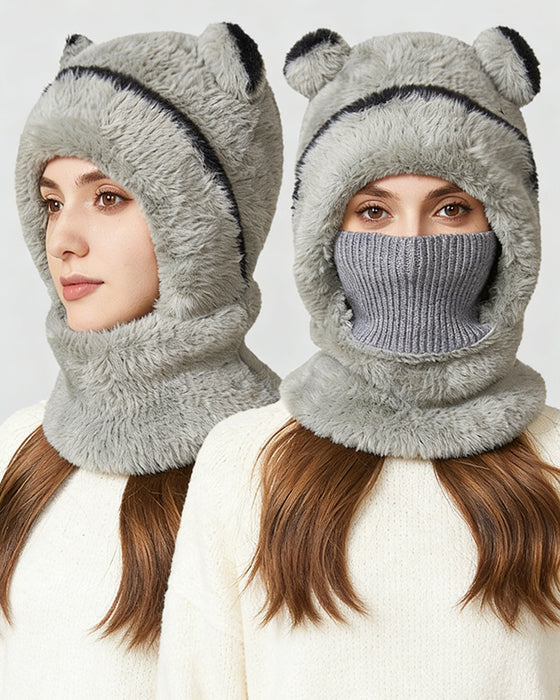 Autumn And Winter Integrated Warm Knitted Hat