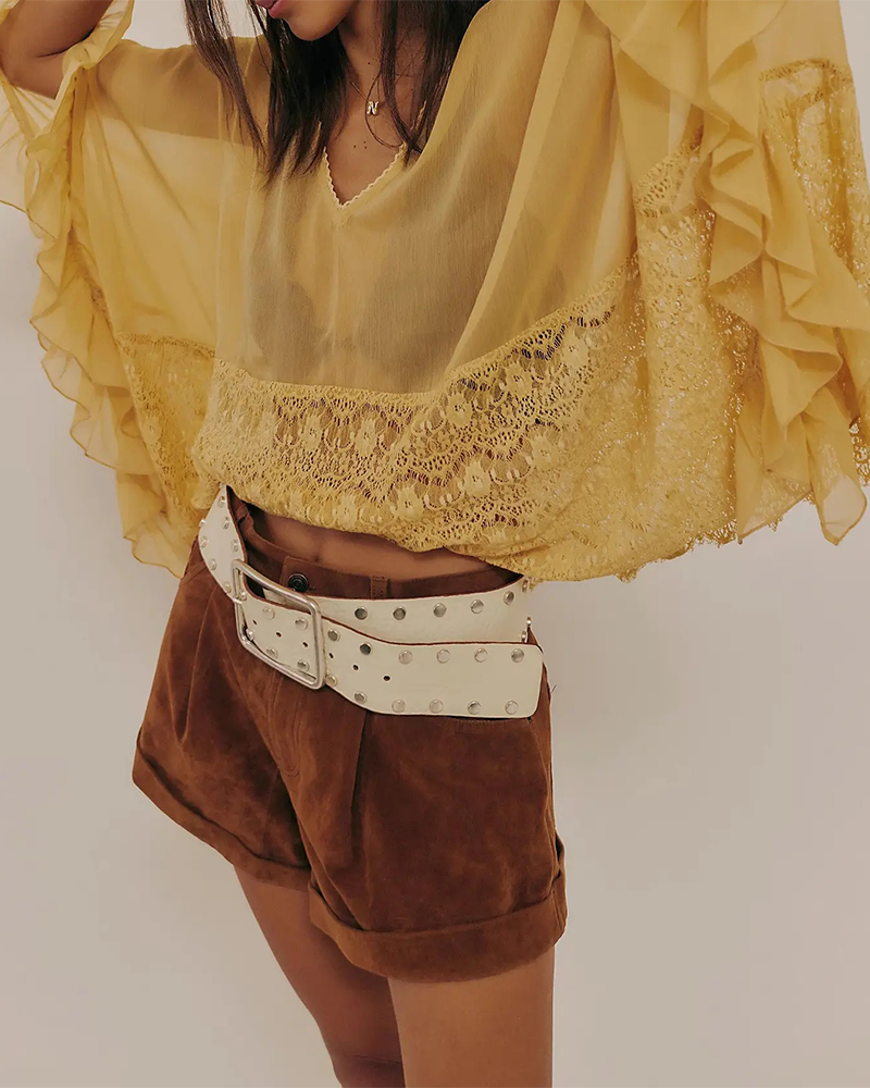 Lace Patchwork Mesh Cover-Up