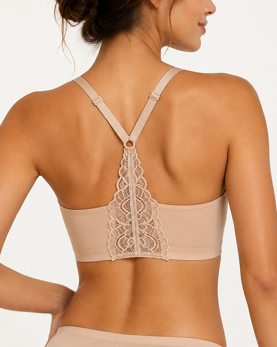 Lace Sheer-Back Wireless Bra