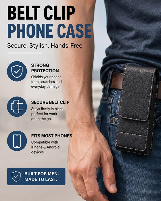 🔥Waist Belt Cell Phone Pouch 📱 Multi-Pocket Leather Holster with Card Holder