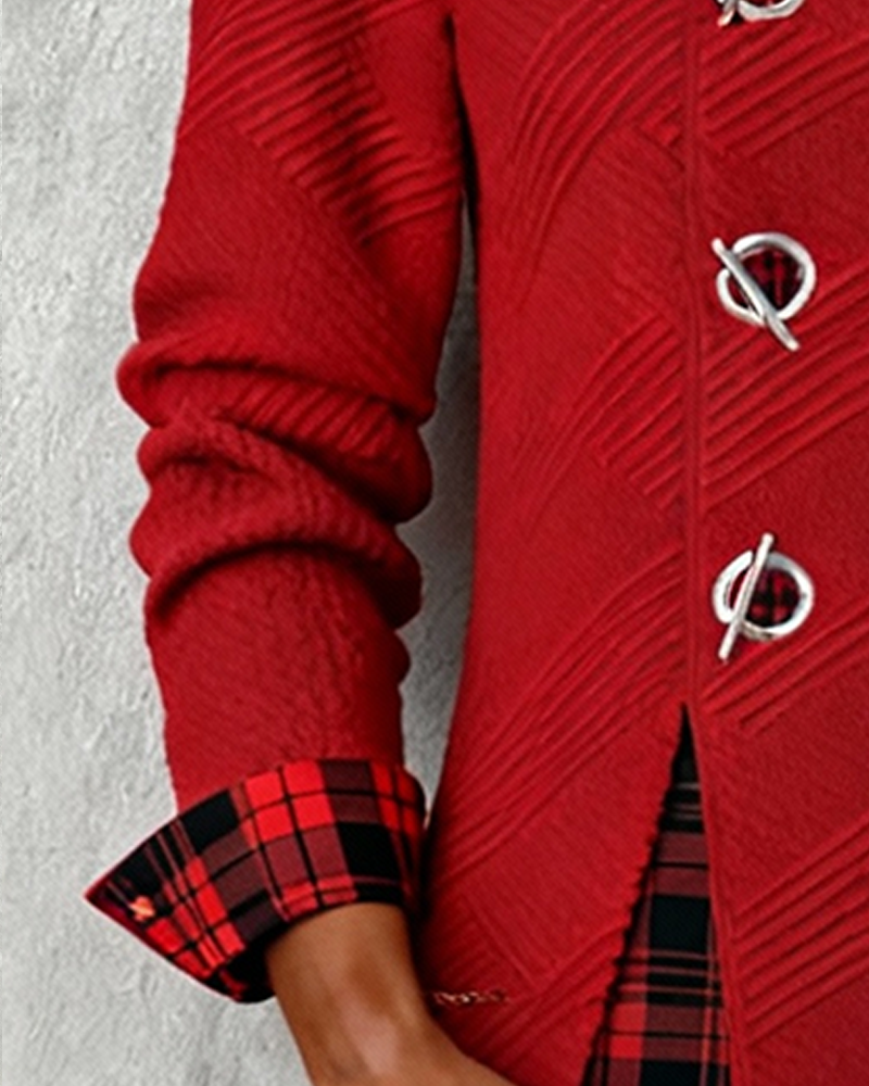 A Stylish Plaid Patchwork Blouse