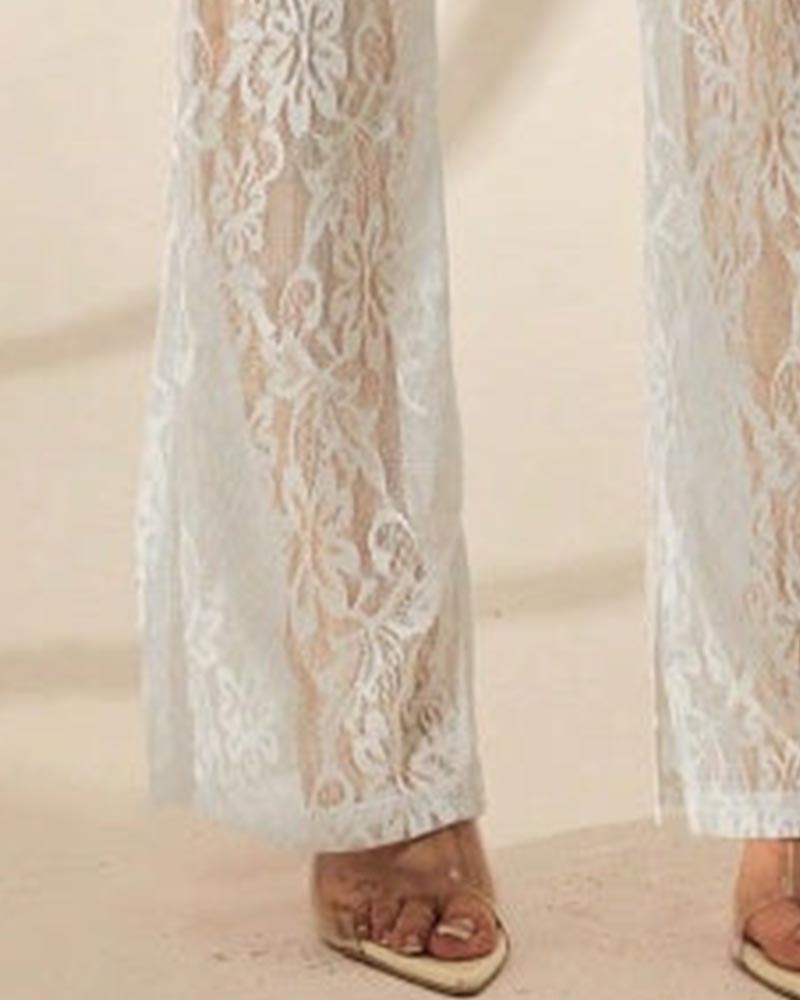 Solid Color Patchwork Double-Layer Pants