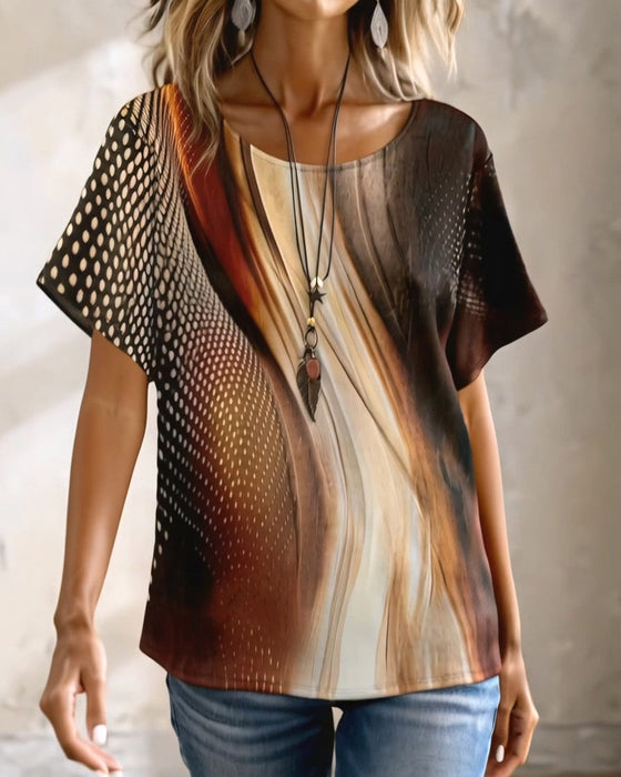 Casual Print Short Sleeve T-Shirt