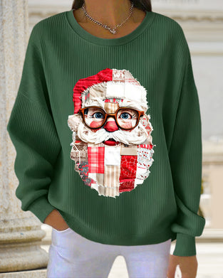 Christmas Print Round Neck Sweatshirt
