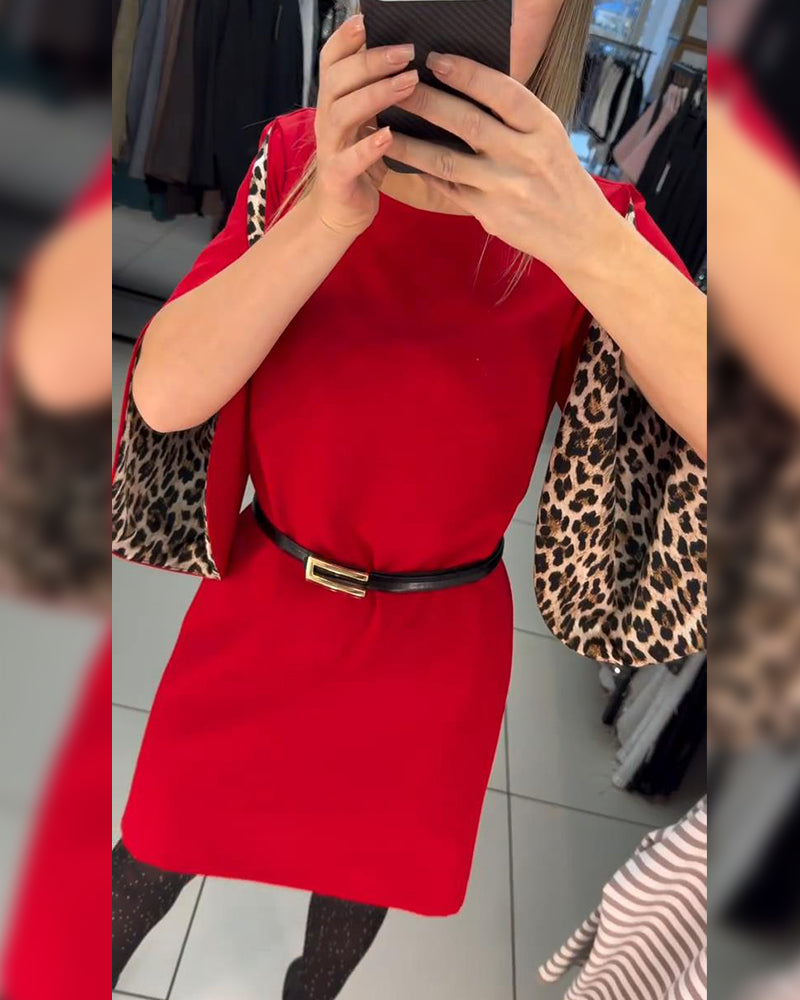 Flared Sleeves Fashionable Straight Dress