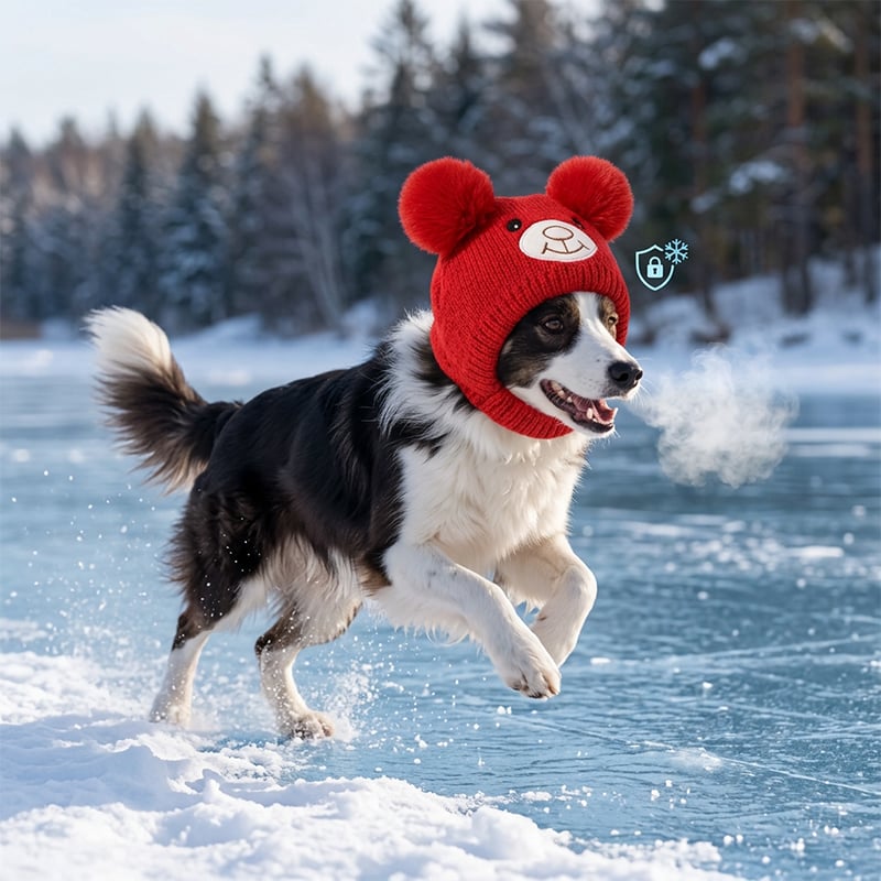 Large Dog Knitted Ear Scarf and Hat Set
