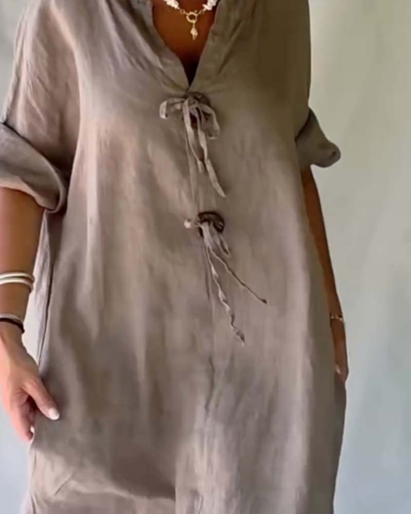 Solid Color Simple Loose Dress