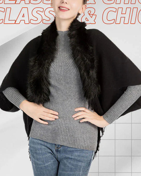 Fashionable Thick Fur Collar Scarf Cloak