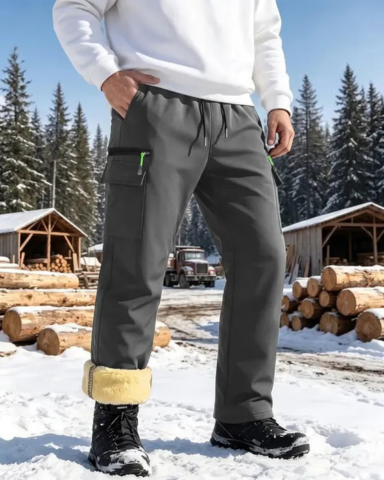 Men's Fleece-Lined Straight Cargo Pants