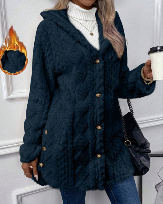 Solid Color Long Sleeve Coat