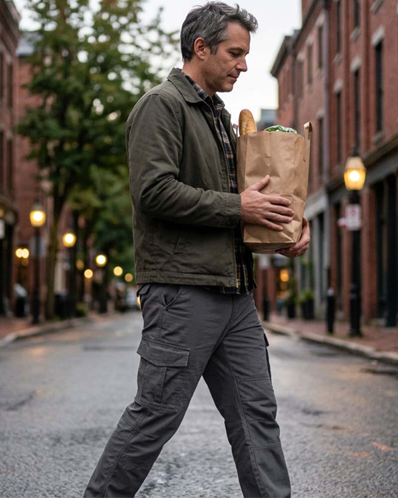 Elastic Waist Double Pocket Cargo Pants