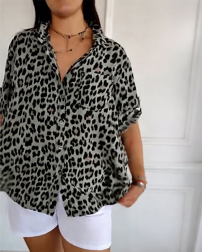 Leopard Print Fashion Blouses