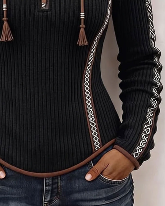 Hooded Zip Casual Top