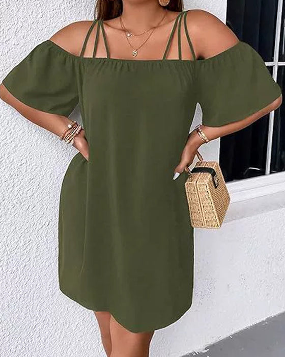 Stylish Off-Shoulder Strappy Dress