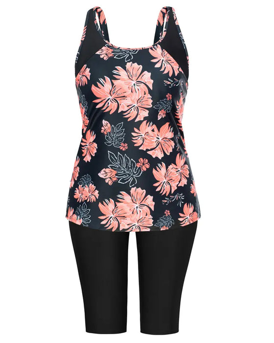 Vacation Print Sleeveless Tankini
