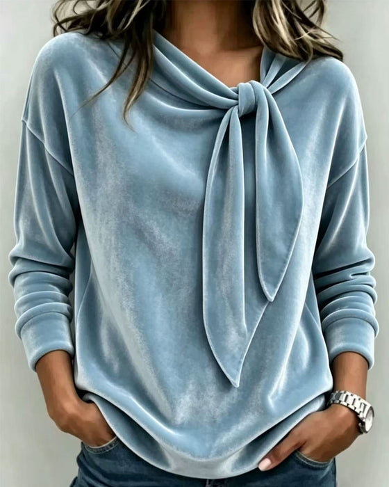 Solid Color Long Sleeve Top