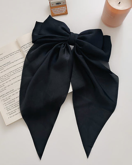 🔥Large Bow Hair Clip for Women – Wedding & Everyday Ponytail Accessory with Long Tail