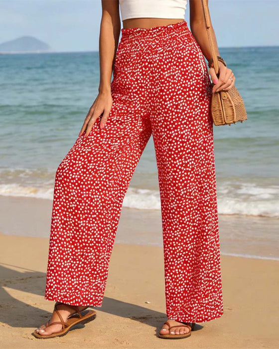 Casual Stretch Loose Wide-Leg Pants