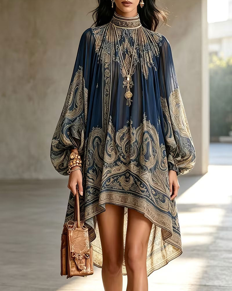 Turtleneck Irregular Casual Dress