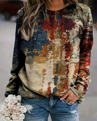 Vintage Printed Casual Top