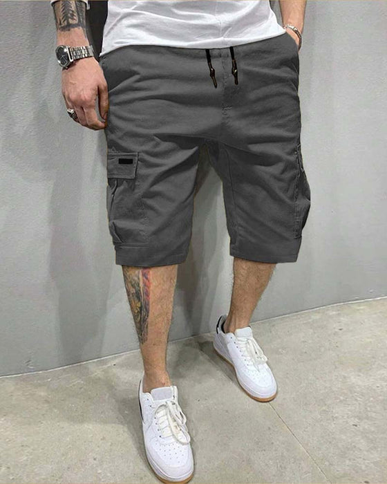 Drawstring Waist Cargo Shorts