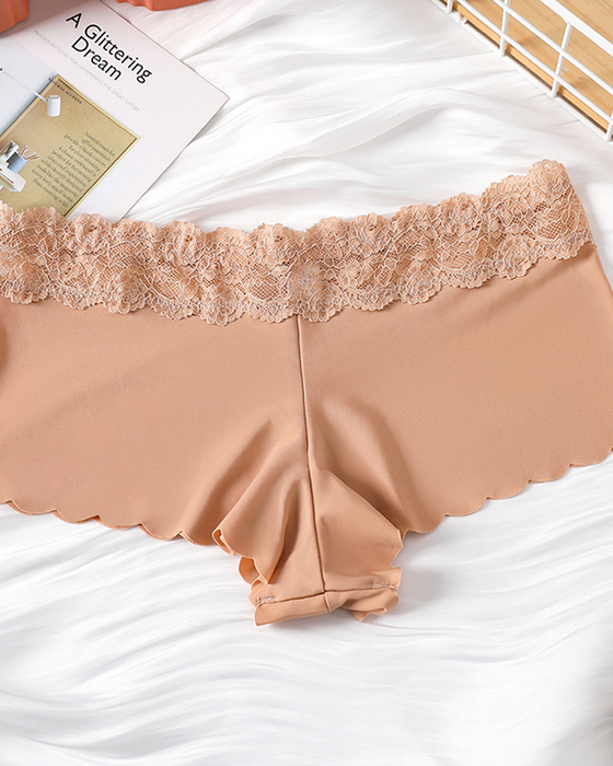 Lace Trim Mid-Rise Panties
