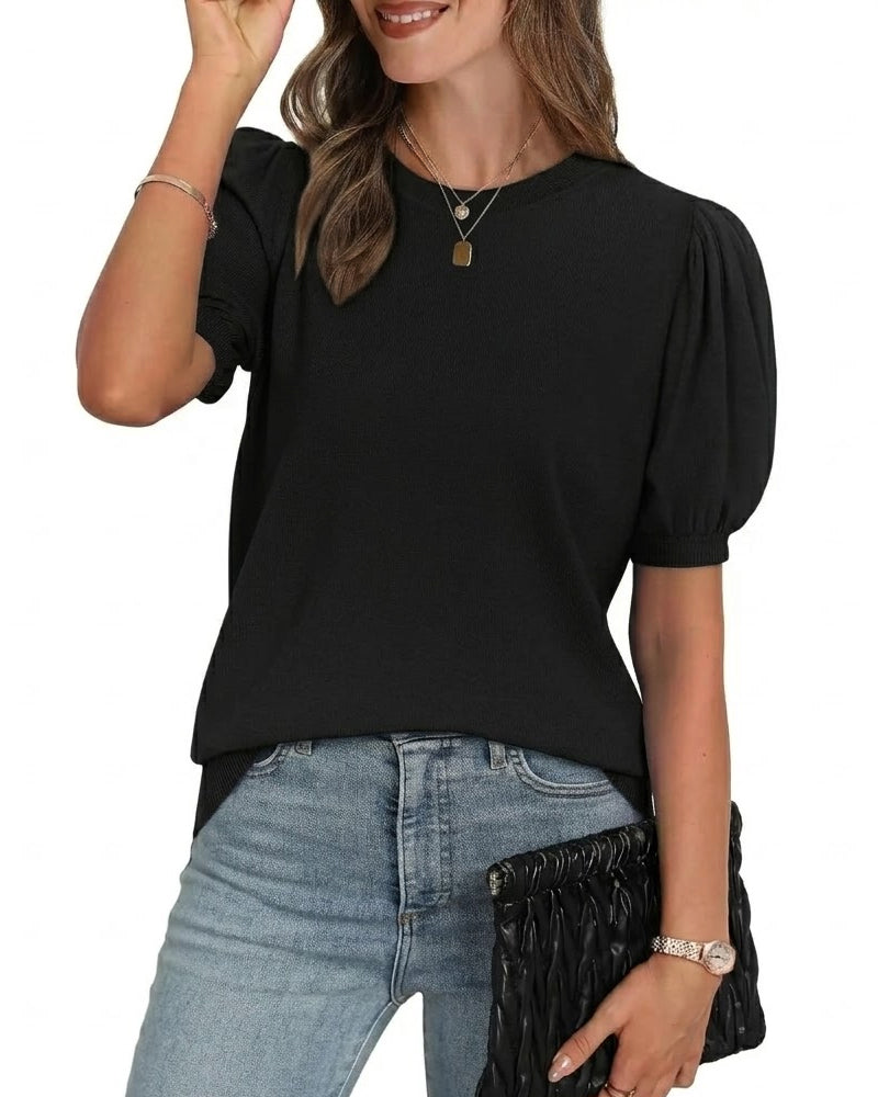 Puff Sleeve Short-Sleeved T-Shirt