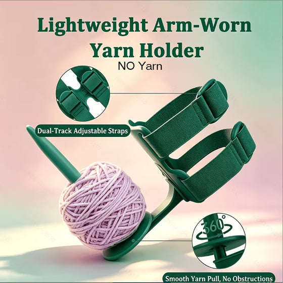 Adjustable Arm Yarn Holder for Knitting & Crochet