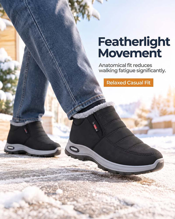 Winter Thick-Lined Snow Boots, Slip-On Warm Casual Shoes for Women and Men