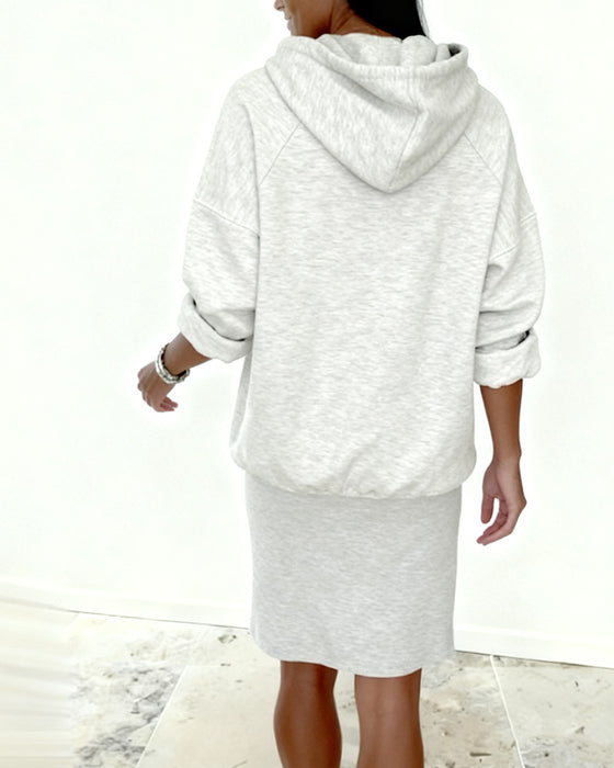 Causal Hooded Sweatshirt Dress