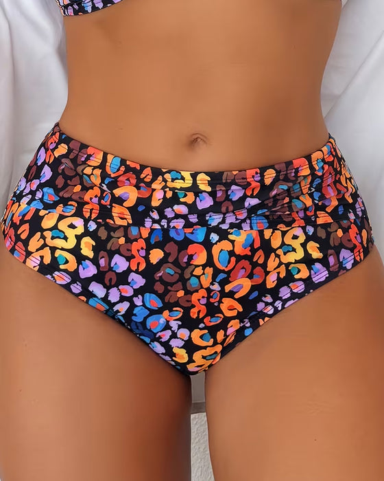 Fashionable Floral Print Two-Piece Swimsuit Bikini