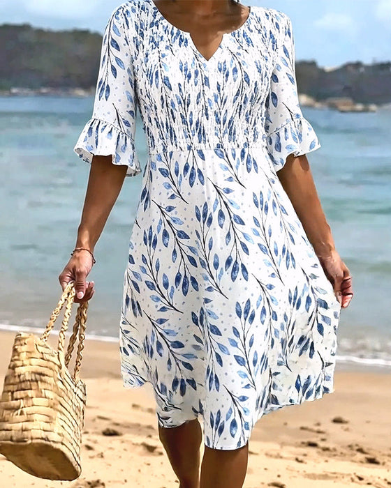 Half Sleeve Printed Dress