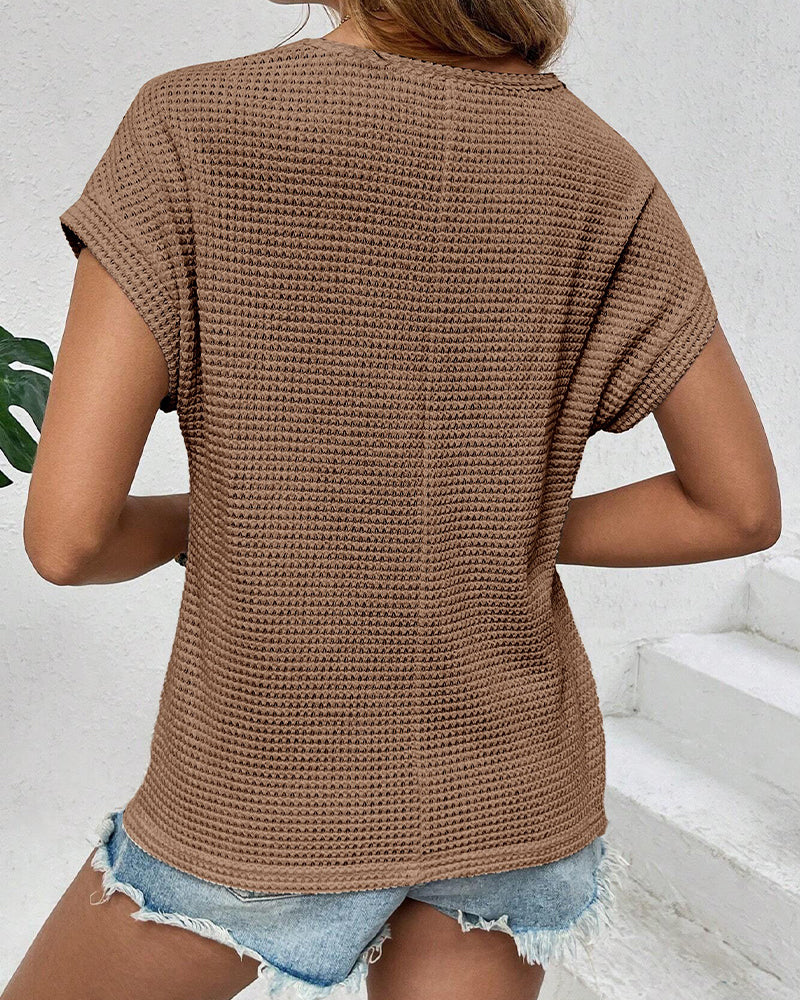 Raglan Mesh Hollow Out Breathable T-Shirt