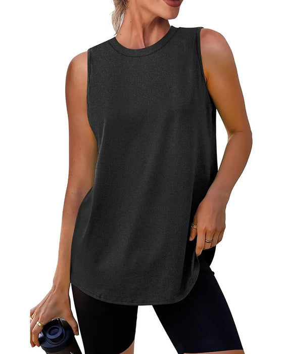 Loose-Fit Solid Sleeveless Tank Top