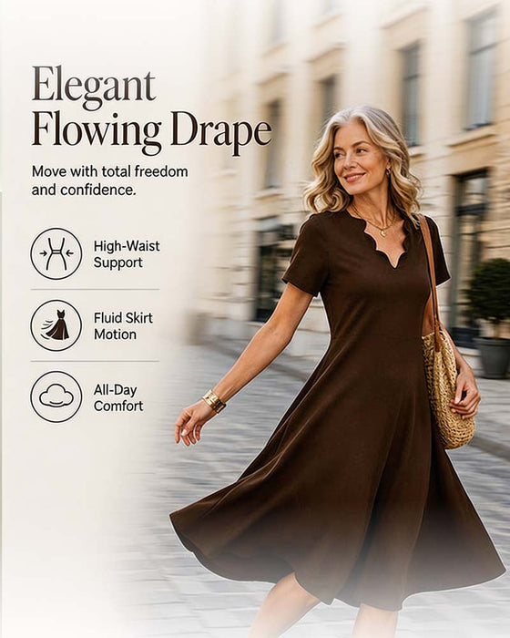 Short Sleeve Solid Dress