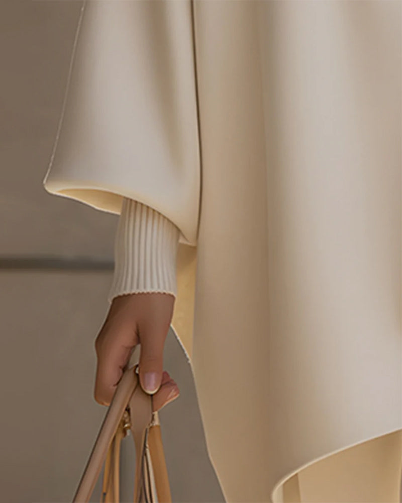 Half-Zip Lapel Lantern Sleeve Sweatshirt