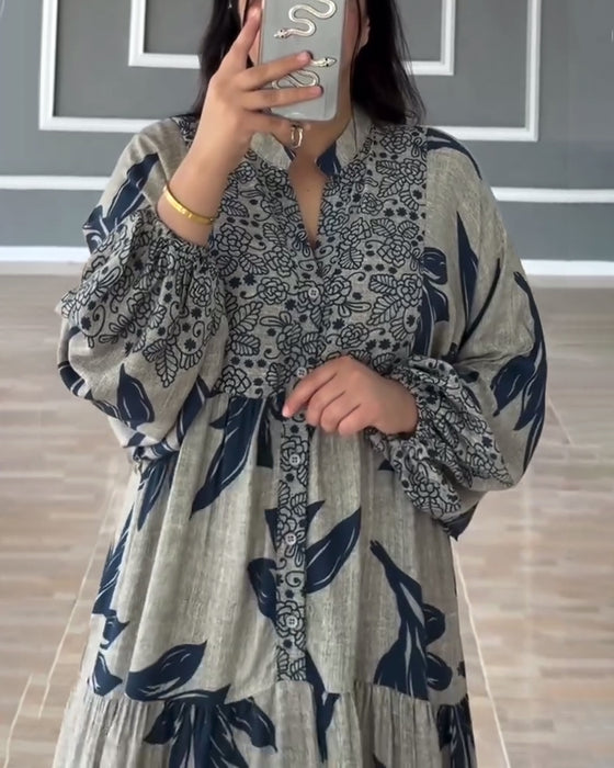 Casual Printed Long Sleeve Dress